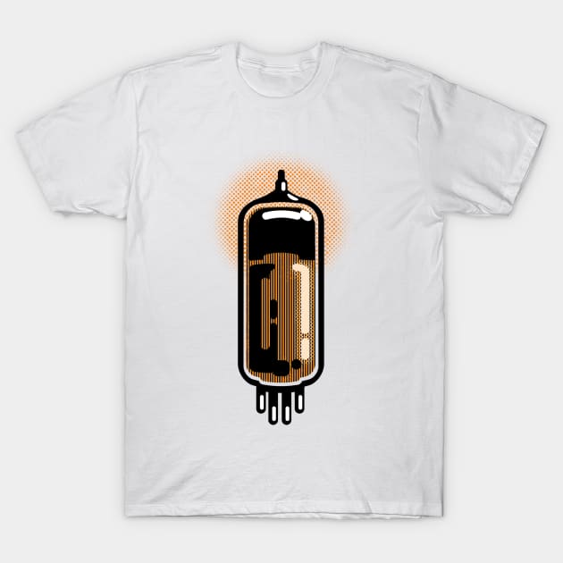 Amplifier Tube in Comic book style T-Shirt by SerifsWhiskey